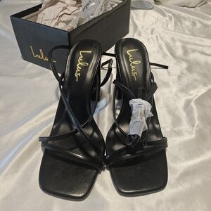 Lulu's Elegant Black Strappy Heels